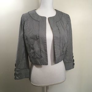 Ann Taylor LOFT Cropped Pinstriped Jacket
